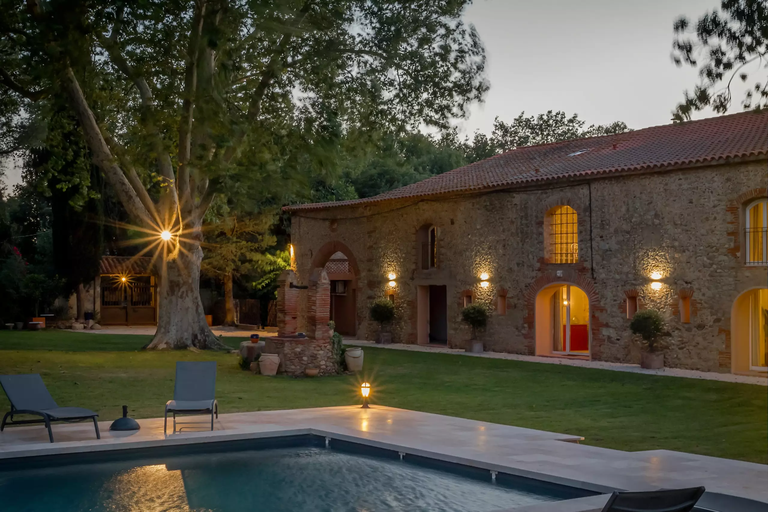 extérieur piscine mas